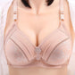 Large-size Thin Ladies Bra Gather Type Non-wireless Breastfeeding Anti-sagging Micro-adjustment Non-magnetic Bra Underwear