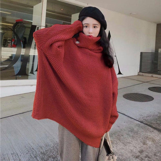 All-match Women's Autumn and Winter Loose Sweater Bottoming Shirt Long Sleeve Round Neck Sweater