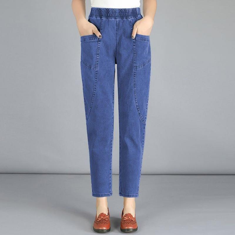 Fashion Mom Jeans Ladies Autumn Thin Harem Pants High Waist Slimming Middle-aged Casual Women's Ninth Pants