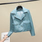 Women's Leather Motorcycle Korean Style Slim Short Leather Jacket