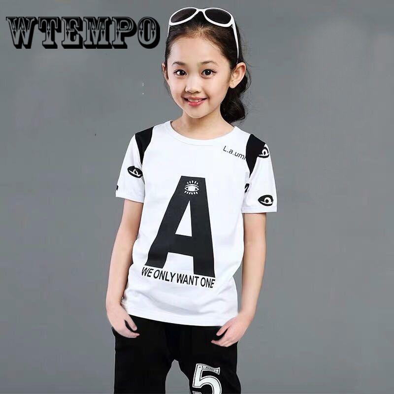 Summer Baby Boys Girls Clothes Sets Short Sleeve Letter Print T-shirt Tops+Shorts Outfits