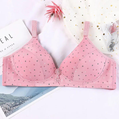 Women Large Size No Steel Ring Thin Bra Gather Sexy Fashion Seamless Cup Surface Simple Natural Comfortable Breathable Adjustable Bra