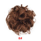 Girls Curly Scrunchie Chignon Rubber Band Multicolor Synthetic Hair Ring Wrap on Messy Bun Ponytails