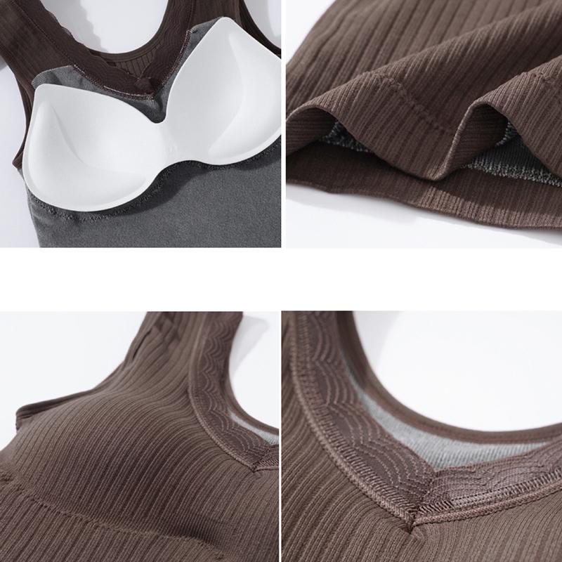 Women Sexy Winter Thermals Vest with Padded Sleeveless Thermal Underwear Thick Velvet Warm Inner Wear Fur Lingerie Uundershirt