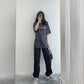White Retro BF Harajuku Style Overalls Women's High-waisted Thin Waist Pants Casual Long Pants Tide