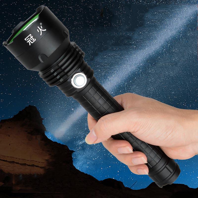 P70 Strong Light Flashlight Rechargeable Super Bright Long-range Special Forces Home Outdoor Construction Site Xenon Searchlight