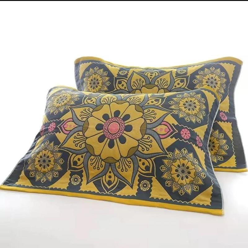 Cotton Gauze Pillow Towel Large Pair High-end Adult Thickened Couples Do Not Shed Hair Do Not Fade Pillow Towel