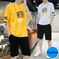 Oversized Youth T-shirt Summer Cartoon Camera Print Shirt Korean Trendy O-neck Short Sleeve Casual Pullover Men Clothing