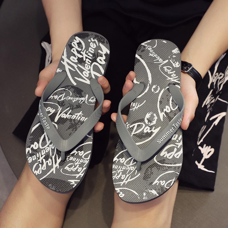 Summer Men Slippers Outdoor Non-slip Flat Sole Male Flip-flop Light Weight Basic Sandals Frbaic Lace Soft Men Shoes