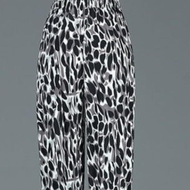 Summer Cropped Pants Thin Section High Waist Chiffon Wide Leg Pants Loose Large Size Ice Silk Mosquito Pants Bloomers