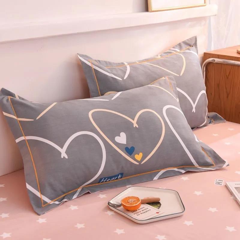 Pillowcase Pure Cotton A Pair of Single Pillowcases Brushed and Thickened 48x74cm Adult Pastoral Style Cotton Soft Pillow Core