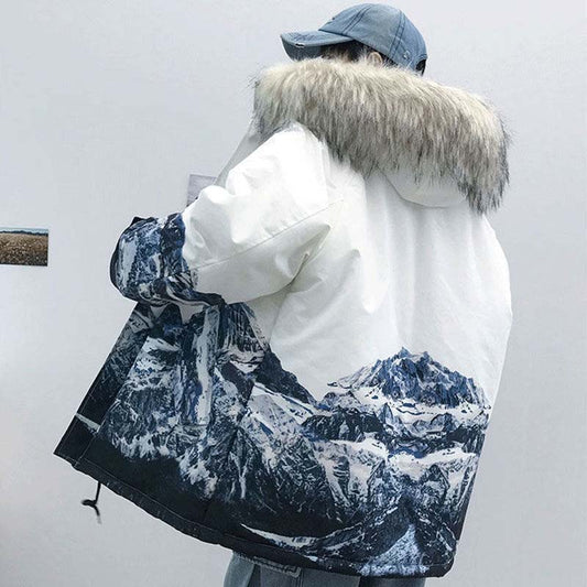 Cotton-padded Jacket Men's Padded Jacket 2021 New Student Loose Padded Jacket Winter Trend Down Padded Jacket Men