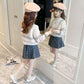 Children's Thickened Bottoming Shirt In Autumn and Winter Jacquard Knitted Little Girl Jacket Simple Casual Girls Sweater