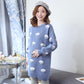 Fall/Winter Maternity Dress Long Sleeve Loose Fashion Top Color Block Round Neck Sweater