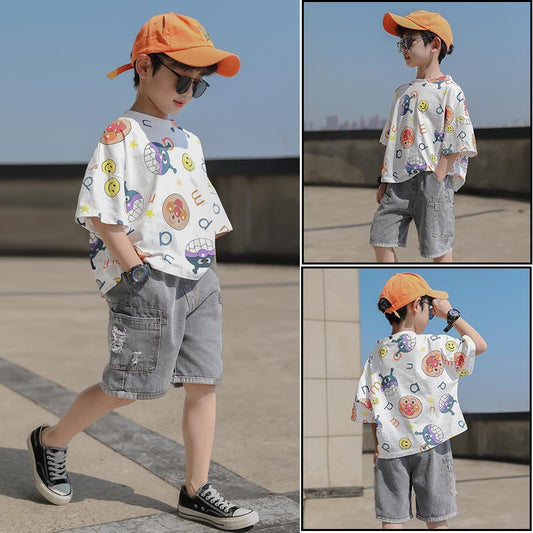 Boys Clothing Children Summer Boys Clothes Cartoon Kids Boy Clothing Set T-shit+Pants Cotton