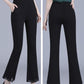 Autumn and Winter Micro Horn High Waist Loose and Thin Korean Style High Waist Large Size Casual Lace Lace Pants Women
