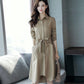Autumn Female Coat Double Breasted Long Sleeve Jacket Loose Casual Windbreaker