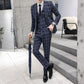 Men's Fashion Suit Solid Color Business Casual Jacket Pants Vest Three-piece Slim Formal Suit Groom Handsome Wedding Dress