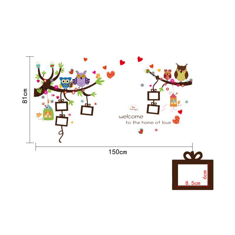 [Wall sticker] Owl Photo Frame wall stickers for kids rooms nursery cartoon children decals murals a