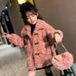 Girls Lamb Wool Coat Fur Winter Clothing Plush Thick Warm and Windproof Jacket