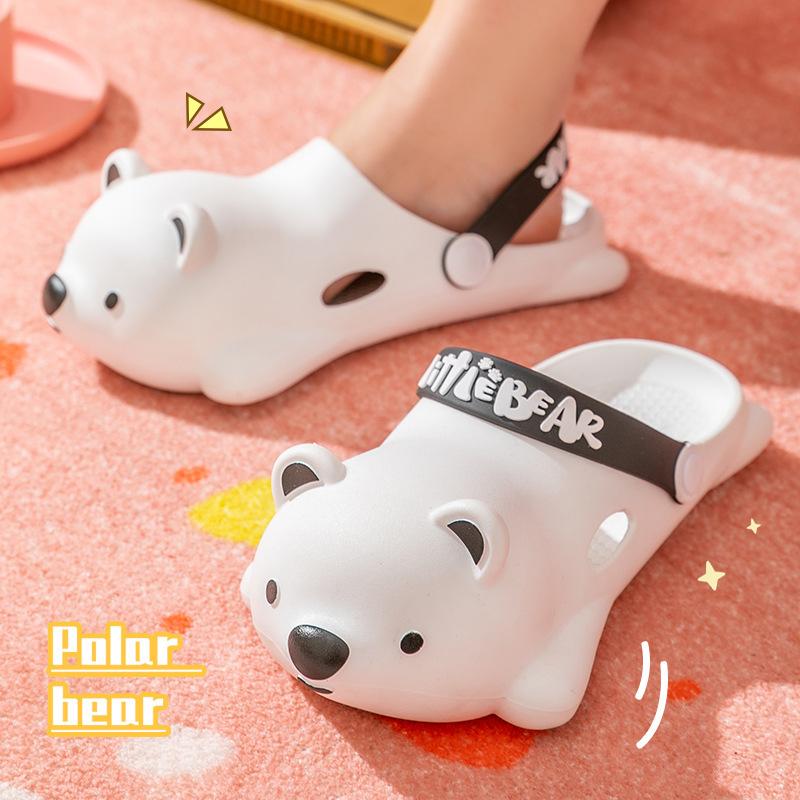 Cartoon Bear Sandals and Slippers Women's Summer Travel Slippers Thick-soled Soft Sandals Parent-child Slippers