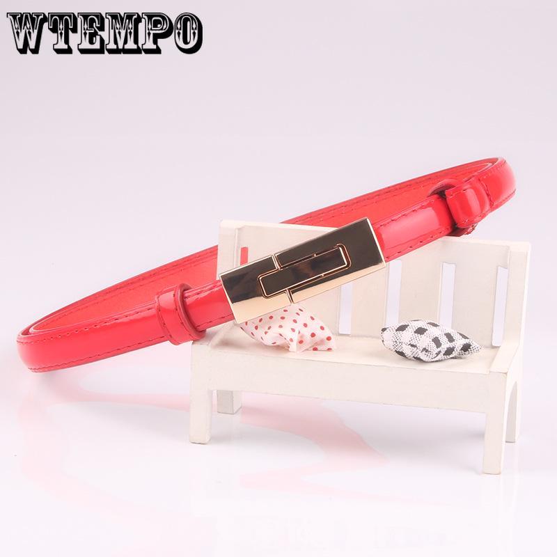 Women buckle adjustment fine belt Decorative candy color belt