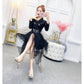 High Cold Irregular Suit Skirt Waist Was Thin Double-breasted Mesh Gauze Jacket Dress