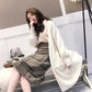 Spring and Autumn Loose Cardigan Sweater Mid-length Knitted Thicken Top Fashion Simple Female Jacket