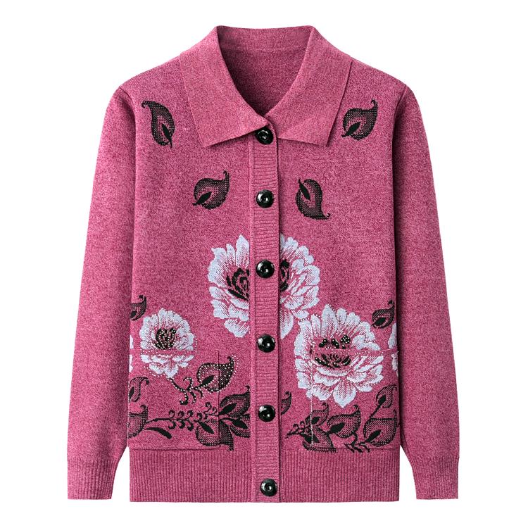 Women's Sweater Autumn and Winter Thick Knit Cardigan Sweater Lapel Sweater Coat Large Size Sweater