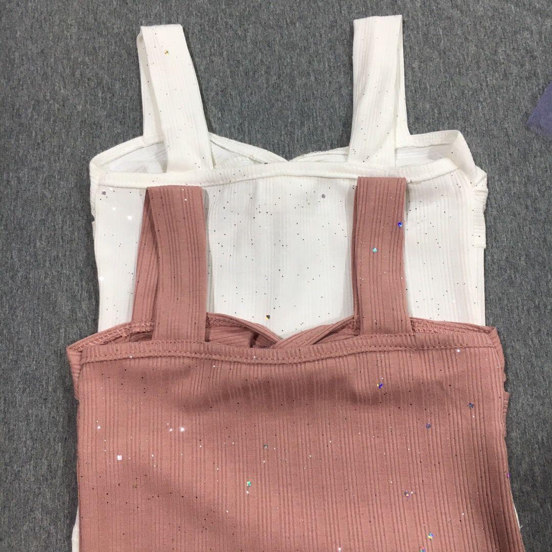Summer Kids Cute Girls Summer Thin Camisole Tube Top Small Solid Color Halter Fine Flashing Vest