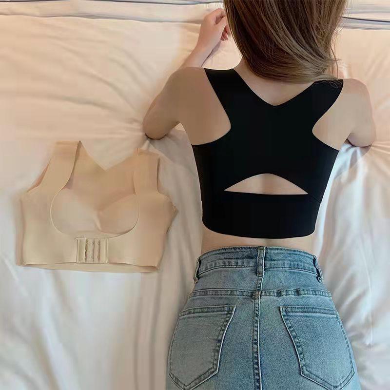 Sports Underwear Women's Correction Hunchback Shapewear No Steel Ring Fitness Bra Gather and Close Breasts Seamless Bra Cross Strap Vest Yoga Tank Top