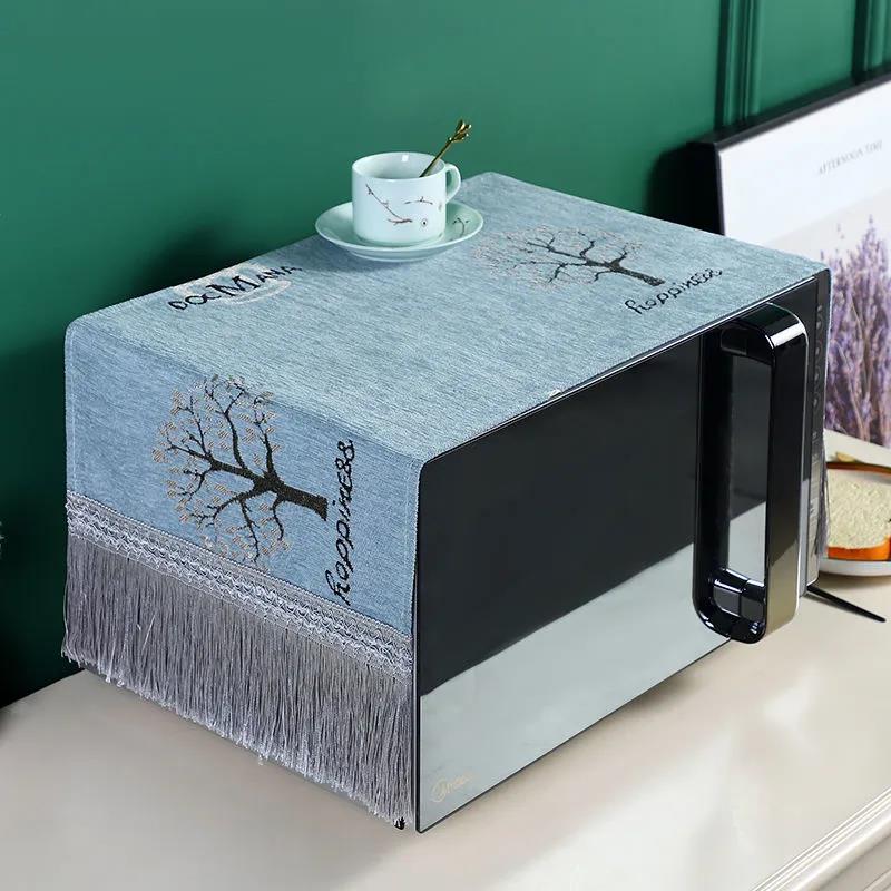 Universal Microwave Oven Cover Pastoral Cover Cloth Oven Set Kitchen Microwave Oven Cover Cloth Household Dust Cover 35*100cm