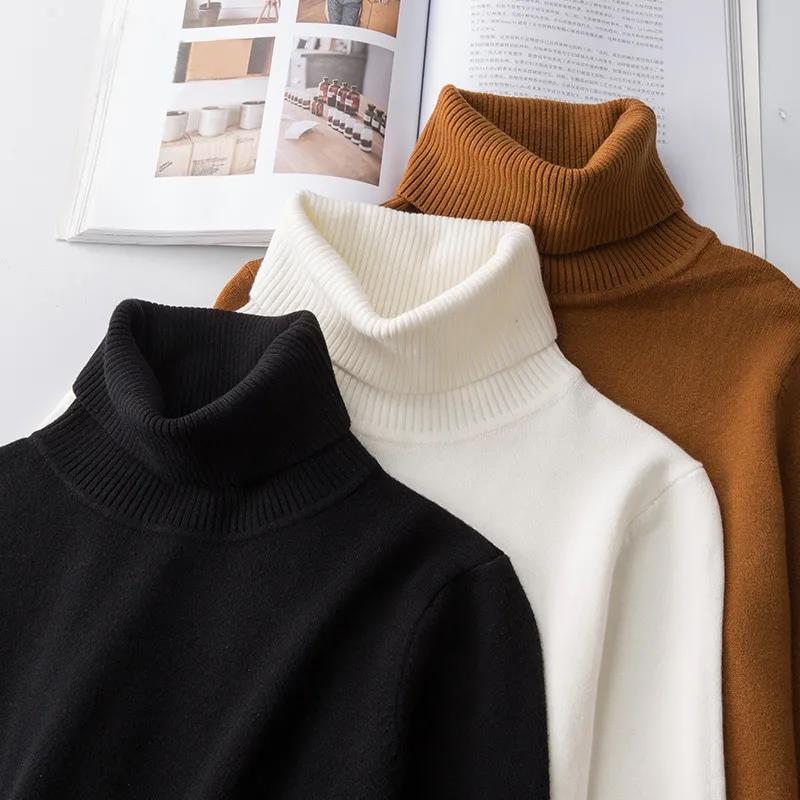 Men's Sweater Clothes Autumn and Winter Sweater Thin Section High Round Collar Plush Shirt