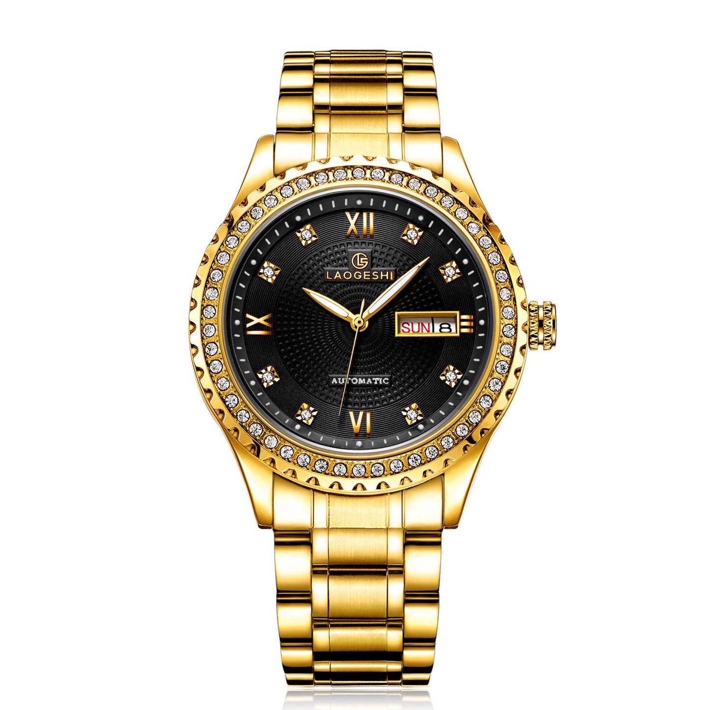 Men Automatic Mechanical Watch Business Watch Diamond Waterproof Luminous Watches