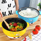 1000W Double Gear Electric Heat Pot 28cm Non-stick Cookware Boiling Soup Pot with 1 Steamer for Family