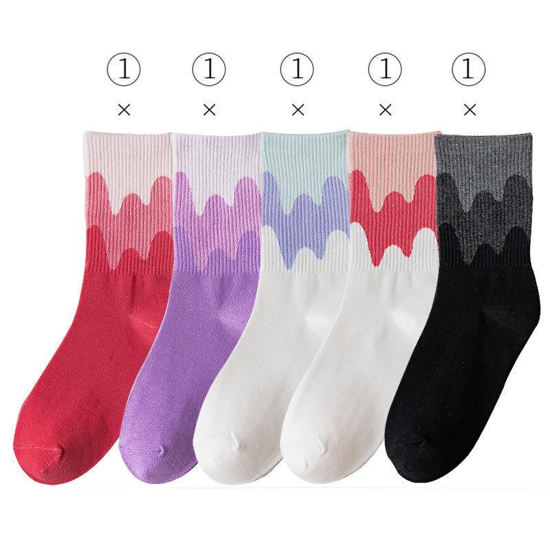 Five Pairs of Winter Socks Korean Version of The Tube Cute All-match Autumn and Winter Thick Ladies Stockings
