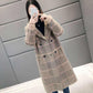 Mid-length Imitation Mink Velvet Coat Korean Loose Thick Woolen Plaid Cardigan Women's Coat