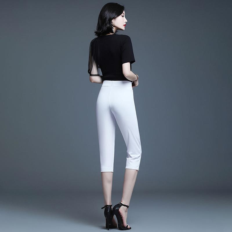 Women's Summer Thin Cropped Trousers Trend Large Size Loose When Looking Thin All-match Fashion Straight Casual Pants