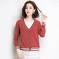 Spring and Autumn Short Cardigan Sweater Long Sleeve V-neck Top Fashion Knitted Women's Jacket