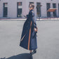 Winter Plus Cotton Thick Warmth Contrast Stitching Woolen Coat Women's Mid-length Thin Loose Over-the-knee Woolen Coat