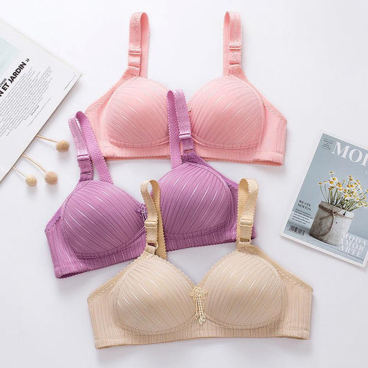 Large Size Bra No Steel Ring Underwear Women Gather Big Breasts Show Small Thin Anti-sagging Beautiful Back Sexy Breastfeeding Bra