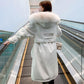 Winter Fashion Trend Korean Loose Mid-length Over-the-knee Tooling Waist Thick Coat Cotton Jacket