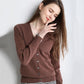 Knit Cardigan Women's Short Sleeve Jacket Cardigan V-neck Solid Color Large Size Sweater