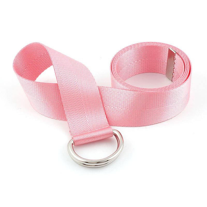 Canvas Nylon Webbing Women's Belt Korean Fashion Double Ring Buckle Ladies Canvas Long Belt