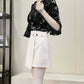 Pofulove S-2XL Women Anti-light Irregular Skirt High Waist Slim Sexy Mini A-line Skirt Hip Skirts
