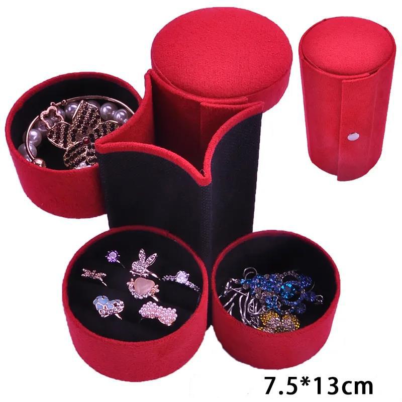 Travel Antique Simple Portable Female Jewelry Box Earrings Ring Small Box Hand Jewelry Box Storage Box