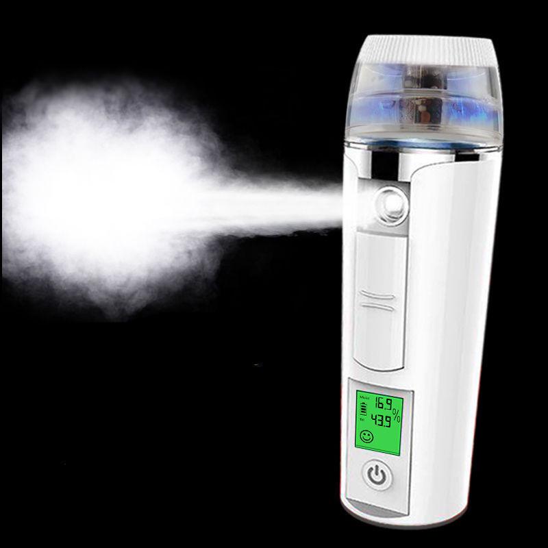 Portable Hand-Held Facial Steamer with Usb Charging Treasure Function Beauty Water Meter Led