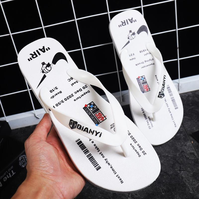 Flip-flops Men's Tide Brand Anti-slip Pinch Slippers Men and Women Couples Wear-resistant Deodorant