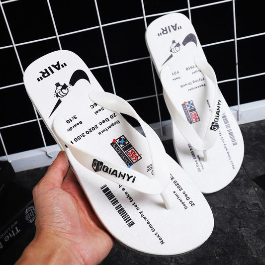 Flip-flops Men's Tide Brand Anti-slip Pinch Slippers Men and Women Couples Wear-resistant Deodorant