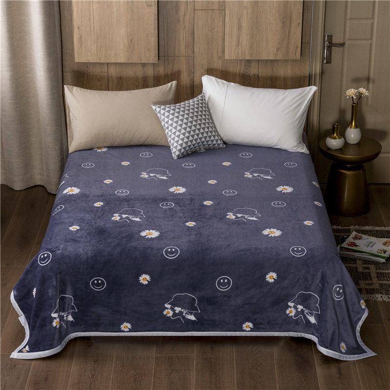 Autumn and Winter Thick Flannel Blanket Double-sided Fleece Blanket Coral Fleece Blanket Plus Velvet Breathable Bed Sheets Siesta Warm Blanket